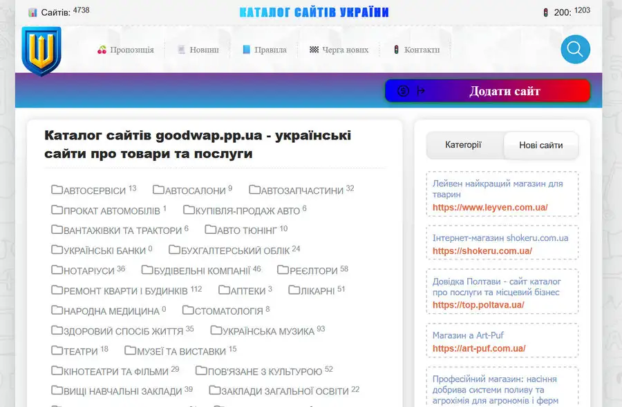 скріншот сайту goodwap.pp.ua